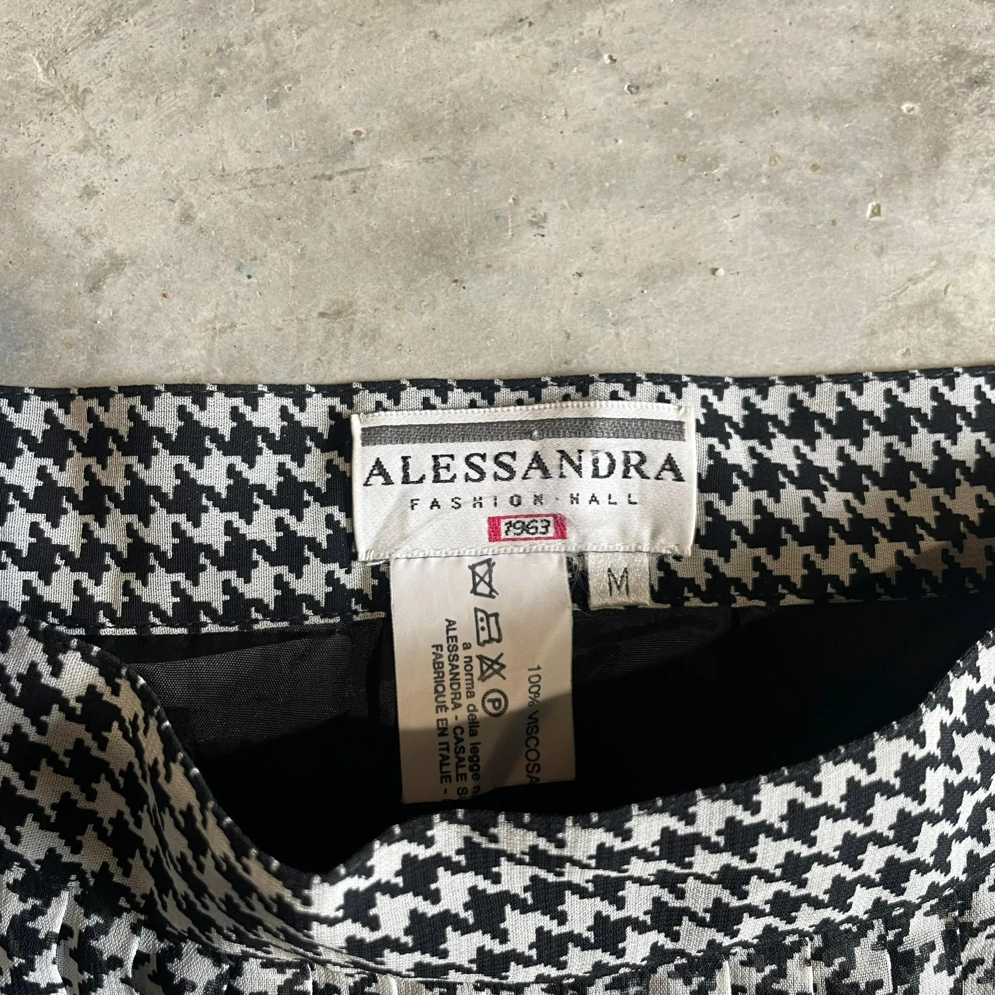 Vintage Pleated Black and White Skirt