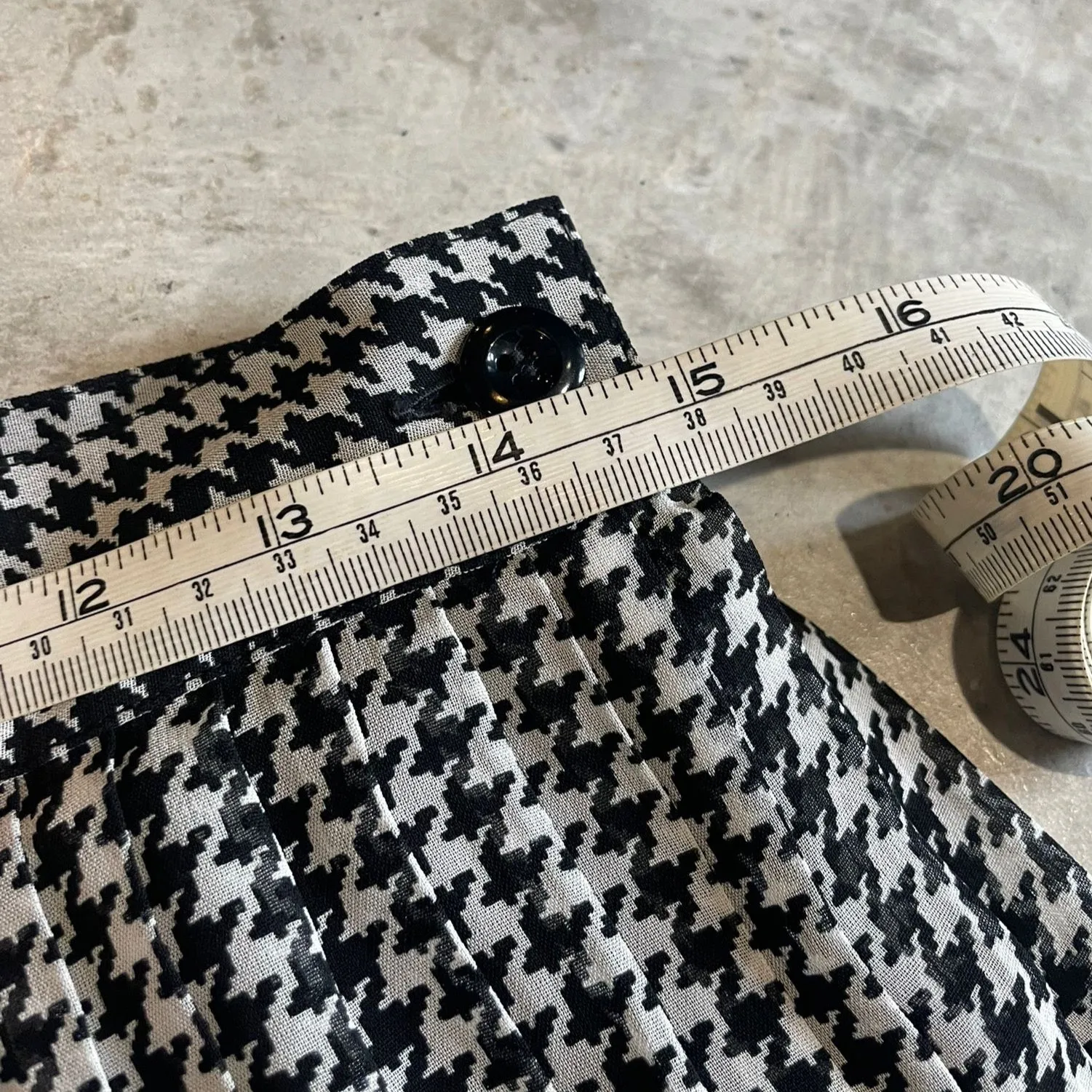 Vintage Pleated Black and White Skirt