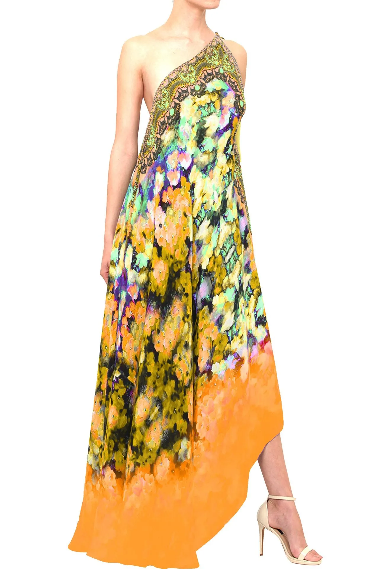 Yellow Flower Print Long dress